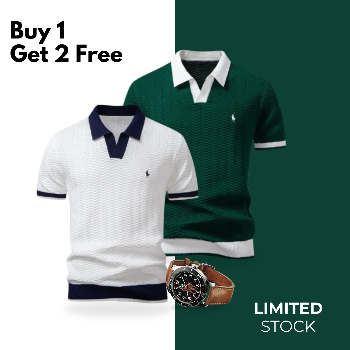 Kit R&L - 2 Polo Shirts + Exclusive Watch